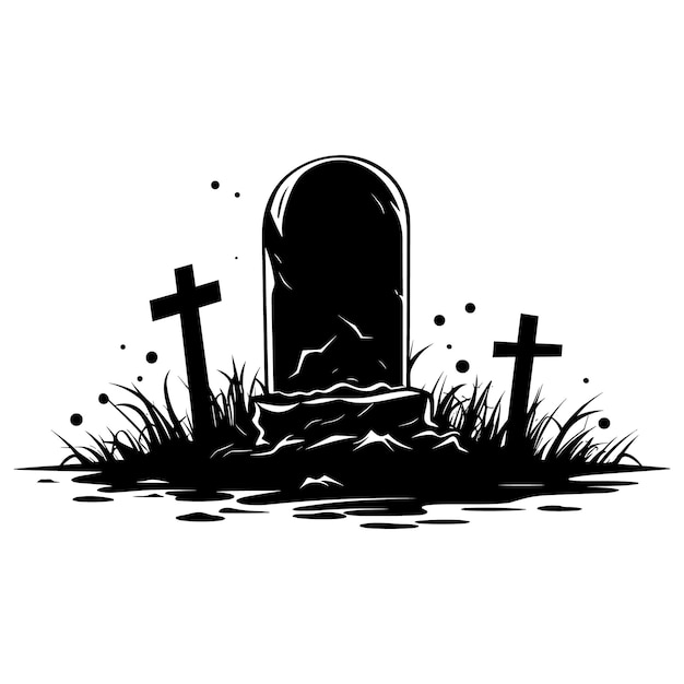Простая могильная векторная иллюстрация Хэллоуин или украшение