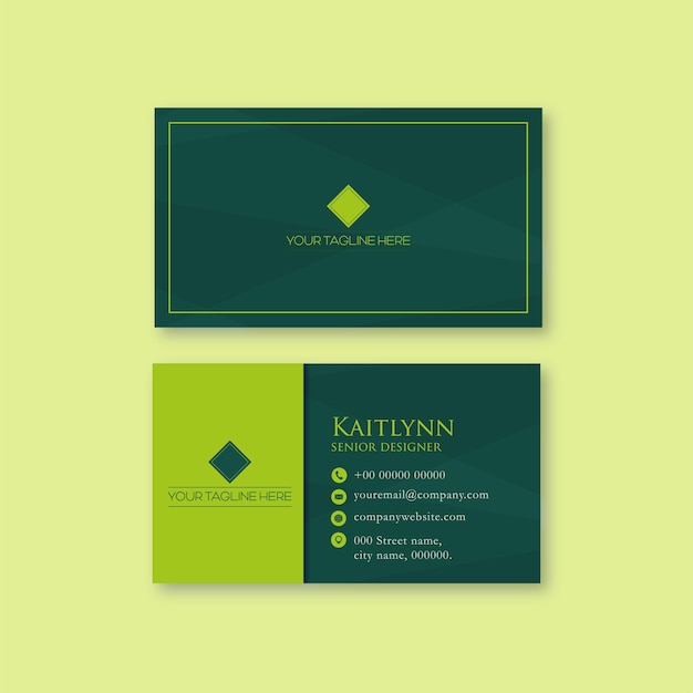 Vector simple green abstract business card template