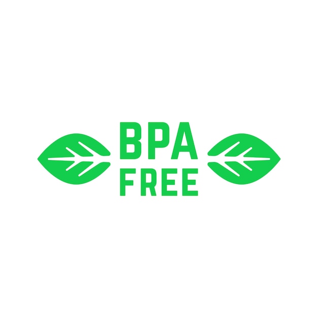 Simple green bpa free logo with leafs