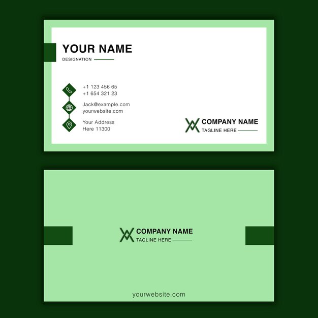 Simple green business card design professional