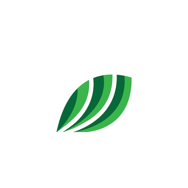 simple green leaf logo vector design