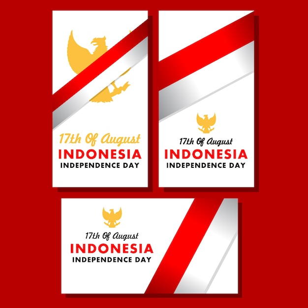 Simple Greetings Card Of Indonesia Independence Day