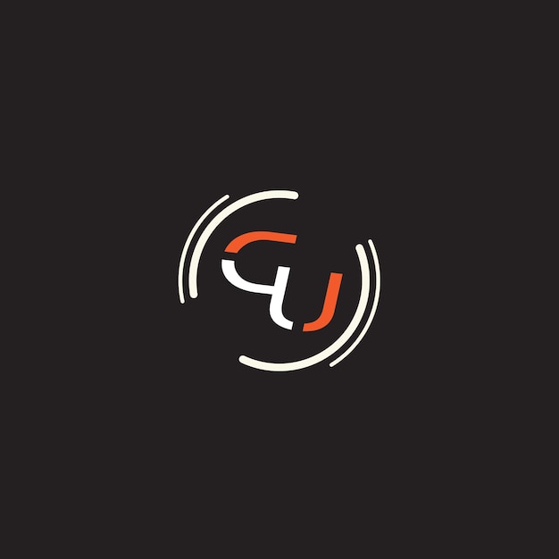 Простой дизайн логотипа GU Text
