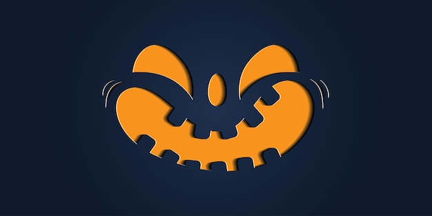 Вектор Простые выражения тыквы на хэллоуин в стиле вырезки из бумаги для плаката или брошюры