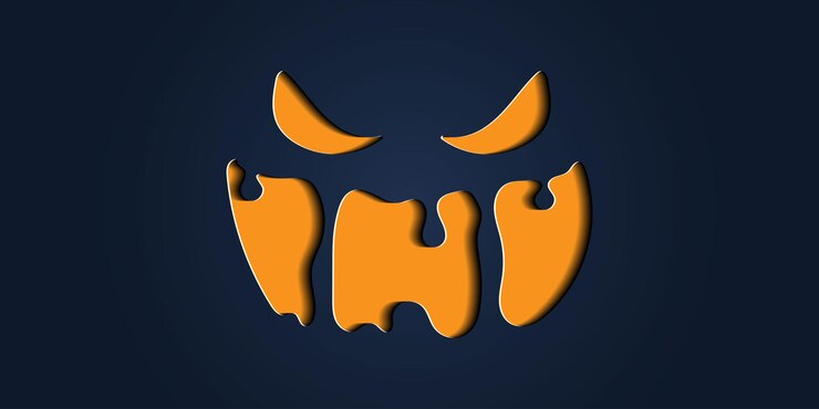 वेक्टर simple halloween pumpkin expressions in paper cut style for poster or brochure