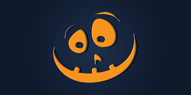Vector simple halloween pumpkin expressions in paper cut style for poster or brochure