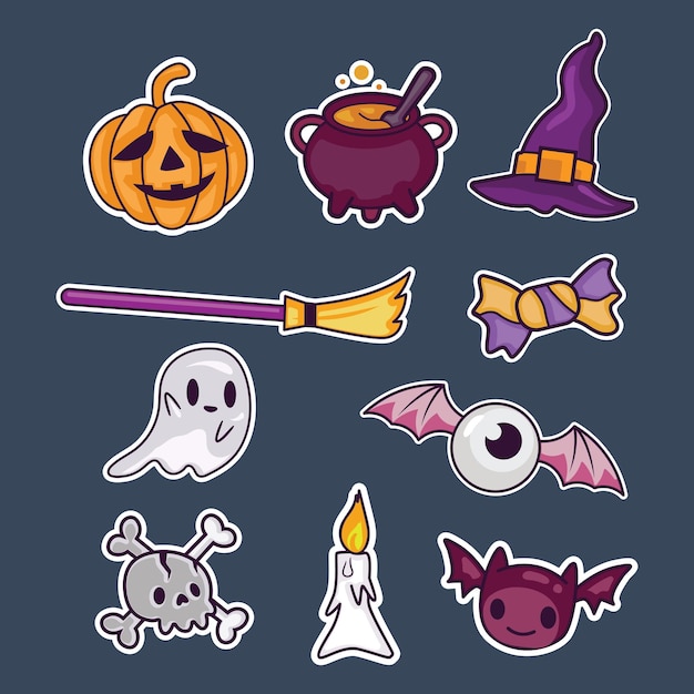 Vector simple halloween spooky sticker template