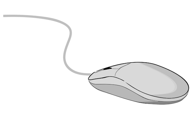 Vector simple hand draw vector doodle sketch wired computer mouse