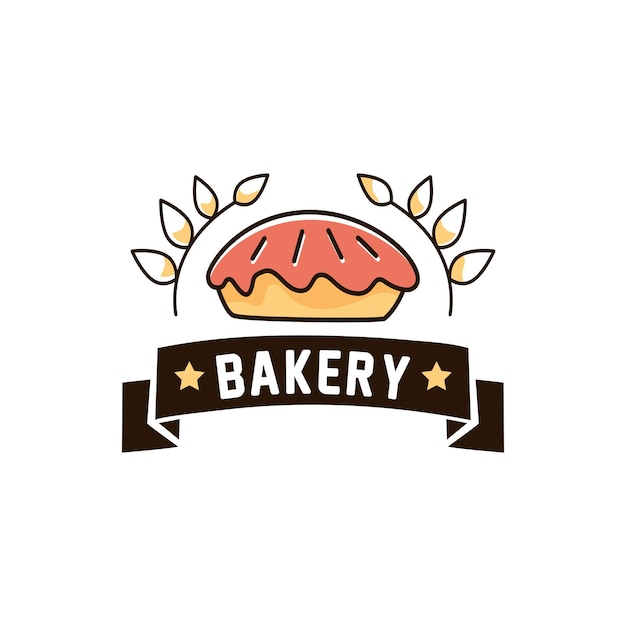 Простые рисованные логотипы пекарни клипарты