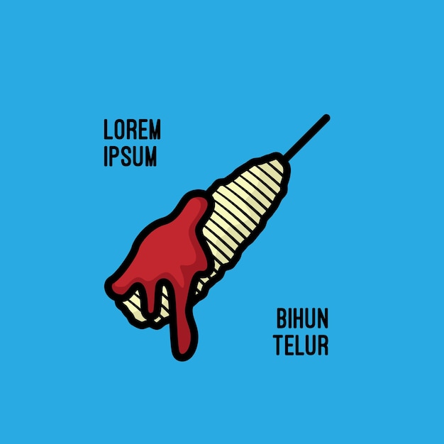 Simple hand drawn bihun telur vector