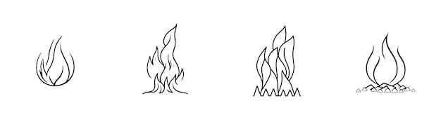 Outline Drawing Of Flame Heart Abstract Fire Shape Stock Illustration -  Download Image Now - iStock