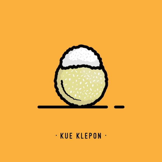 Simple hand drawn kue klepon vector