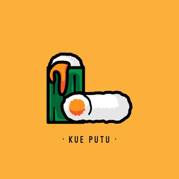 Simple hand drawn kue putu vector