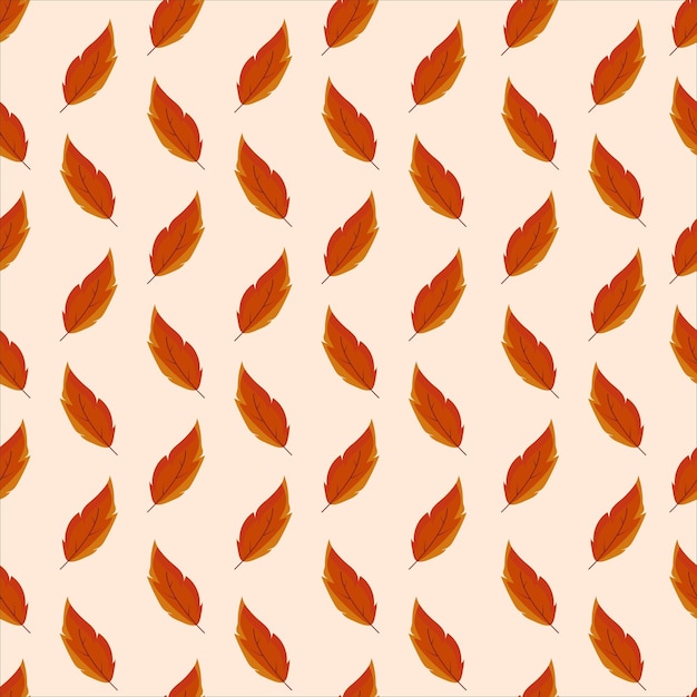 Vector simple hand drawn leaves seamless pattern for background