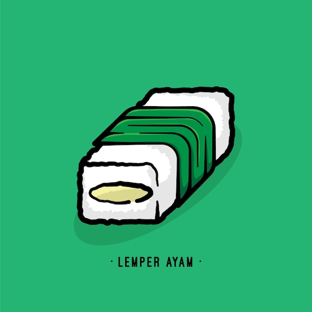 Simple hand drawn lemper ayam vector