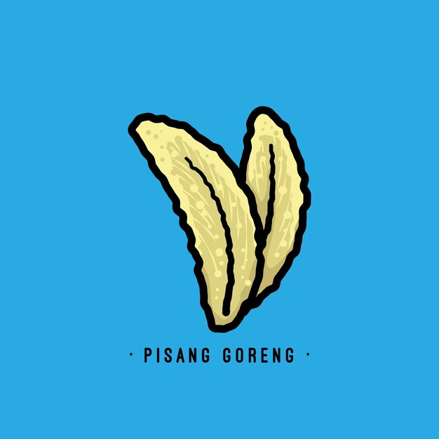 Simple hand drawn pisang goreng vector