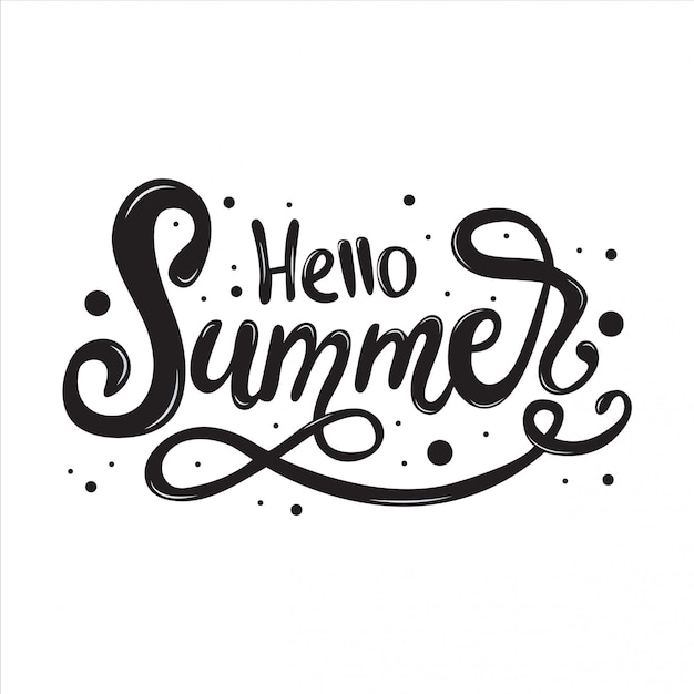 Vector simple hand lettering about summer