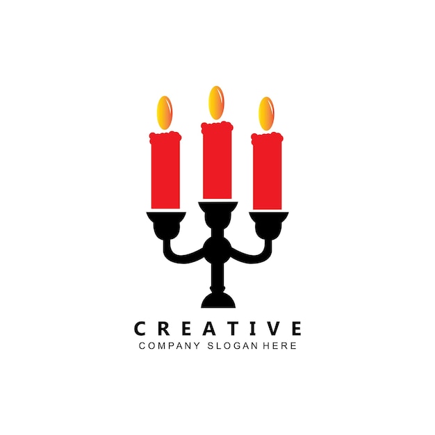 Semplice logo vettoriale candela hanukkah