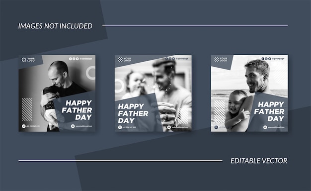 Simple happy father day social media post