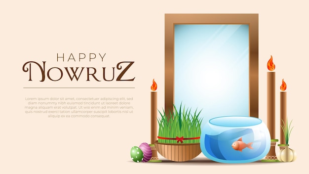 Semplice design di banner happy nowruz