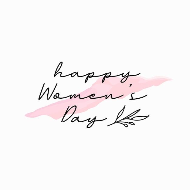 Simple Happy Womens Day Lettering