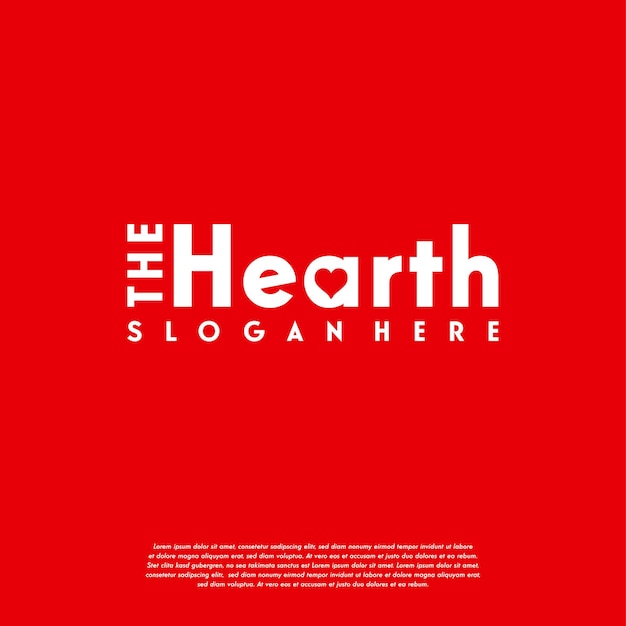 Simple Heart Typography logo designs