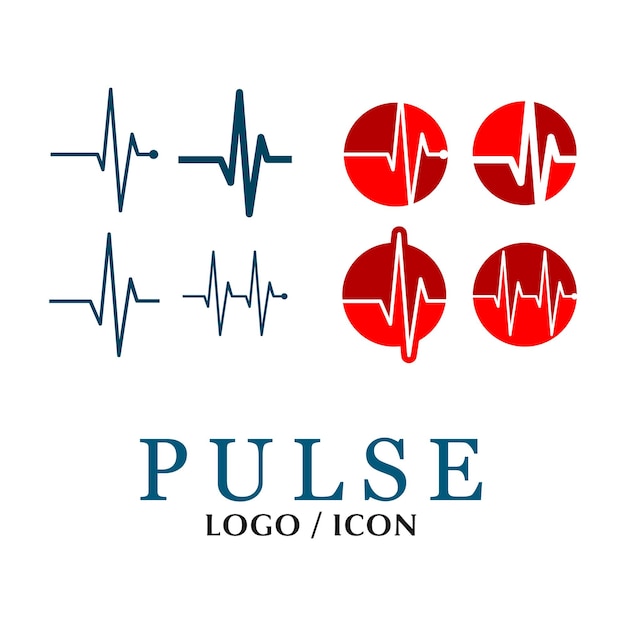 Vettore logo icona semplice battito cardiaco