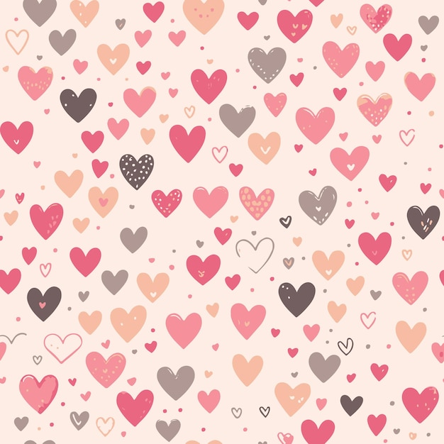 Simple hearts seamless vector pattern Valentines day background