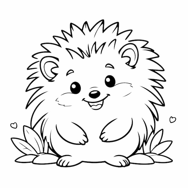 Vector simple hedgehog for toddlers book