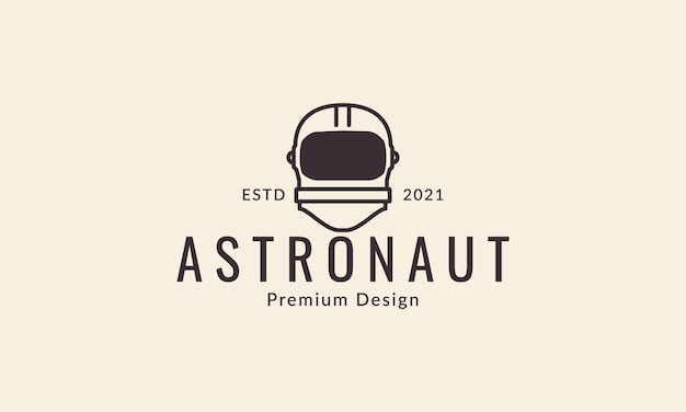 シンプルなヘルメットヘッド宇宙飛行士のロゴデザインベクトルアイコンシンボルイラスト
