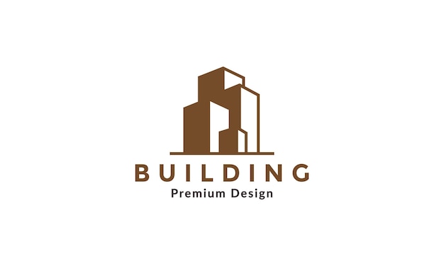 Simple high building with shadow logo vector symbol icon design illustration