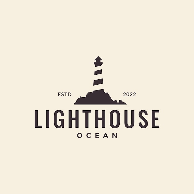 Simple hipster lighthouse logo design vector graphic symbol icon illustration creative idea