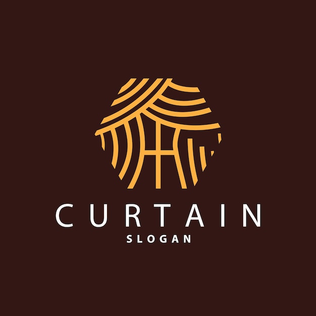 Simple Home Decoration Curtain Logo Templet Illustration