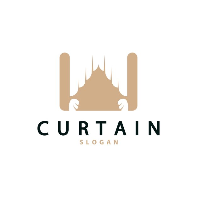 Simple Home Decoration Curtain Logo Templet Illustration