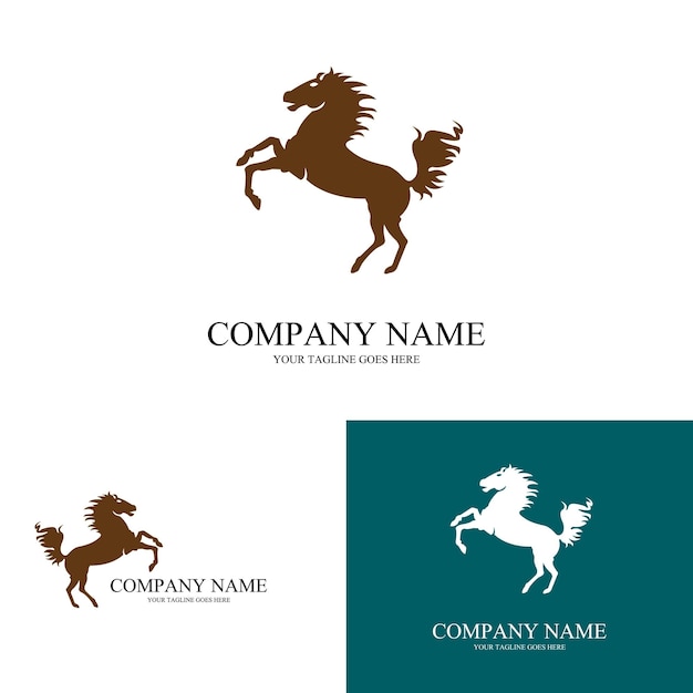 Simple horse icon vector logo free