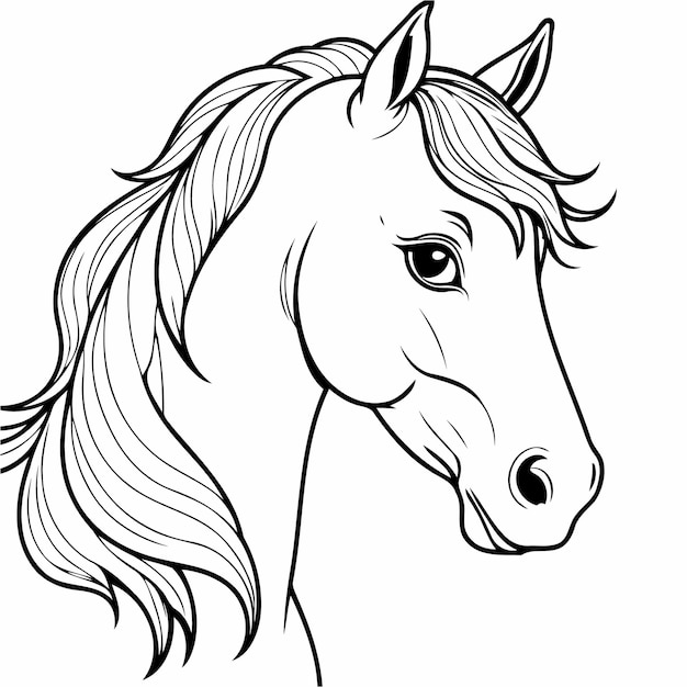 Simple Horse for toddlers coloring book