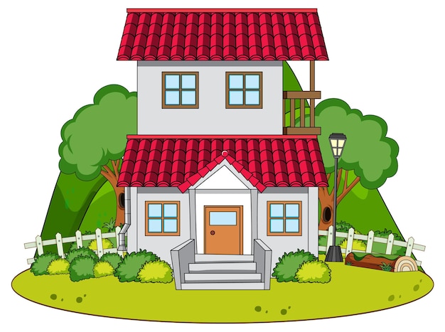 Vector a simple house in nature background