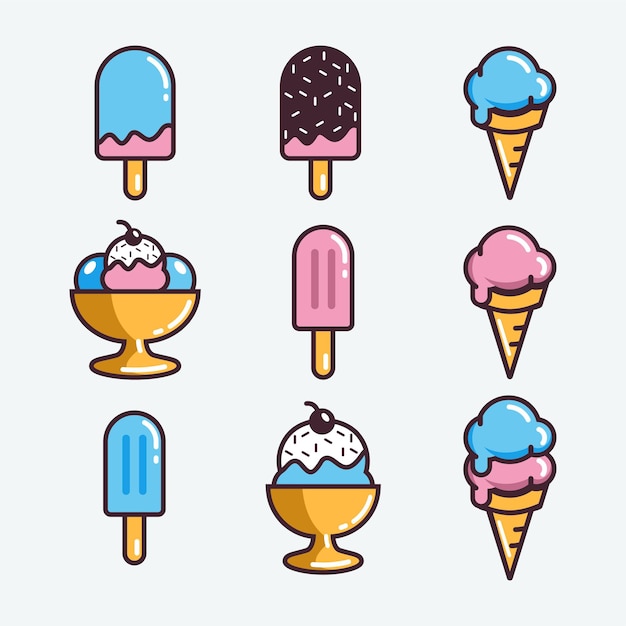 simple ice cream logo collection