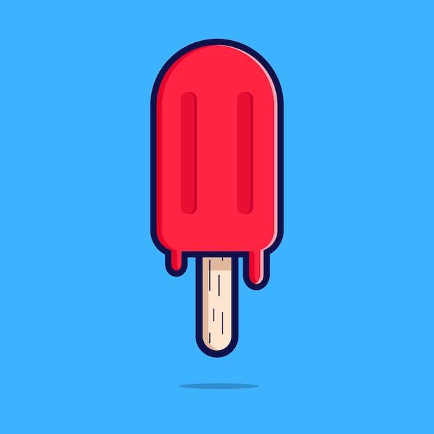シンプルなアイスクリーム ベクトル アイコン イラスト。食べ物や飲み物のアイコンの概念が分離されました。フラットなデザイン
