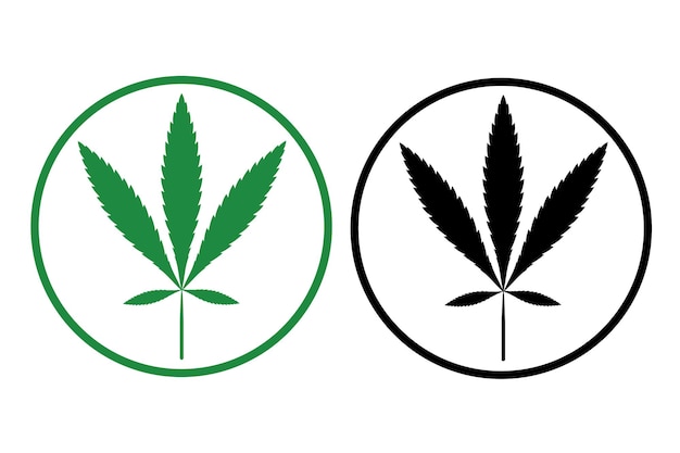 大麻の葉のシンプルなアイコンシルエットルデラリスマリファナフラットスタイル