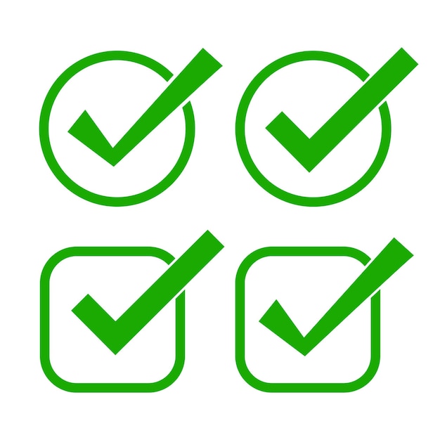 Vector simple icon checked circle green color