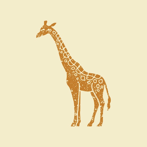 Vector simple icon of a giraffe