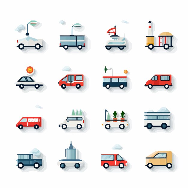 Vettore simple_icon_set_for_transportation_vehicles