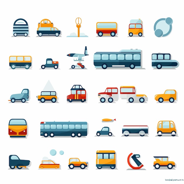 Vector simple_icon_set_for_transportation_vehicles