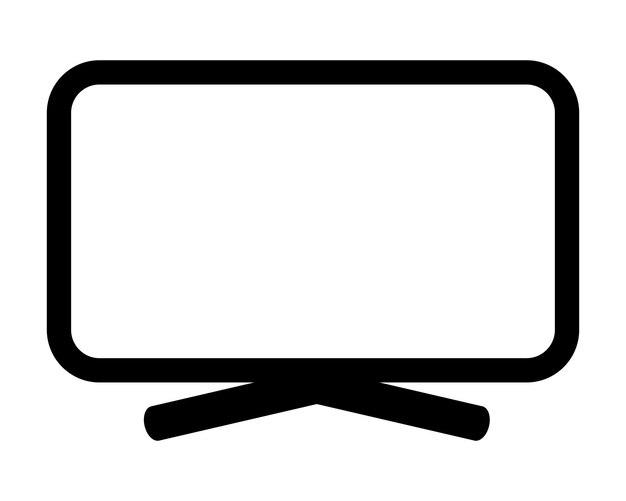 Simple icon vector computer monitor or lsd tv isolated on white