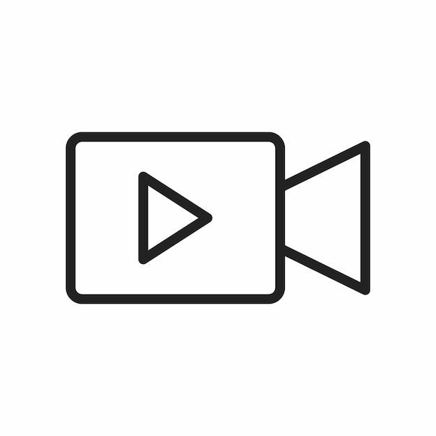 Simple icon of video camera with outline style