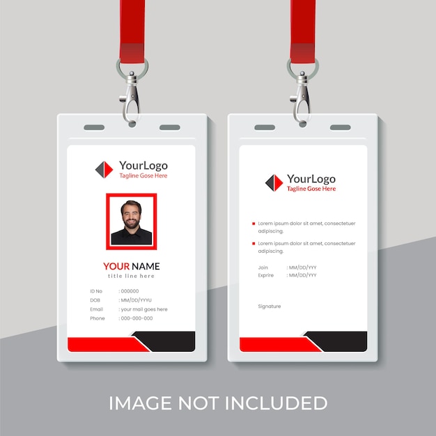 Simple id card template design with vector
