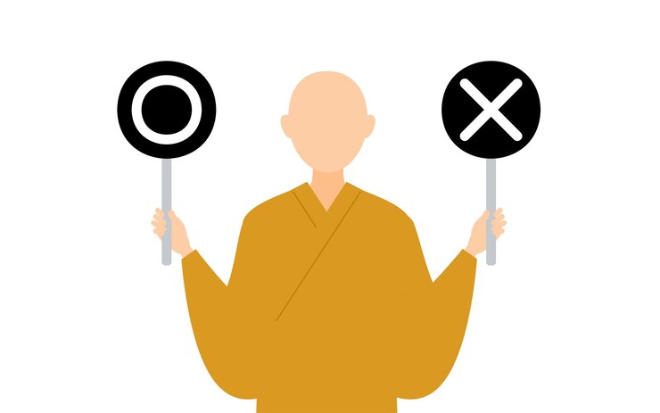 Vector 마루바투 막대기 를 들고 있는 불교 승려 의 간단 한 그림