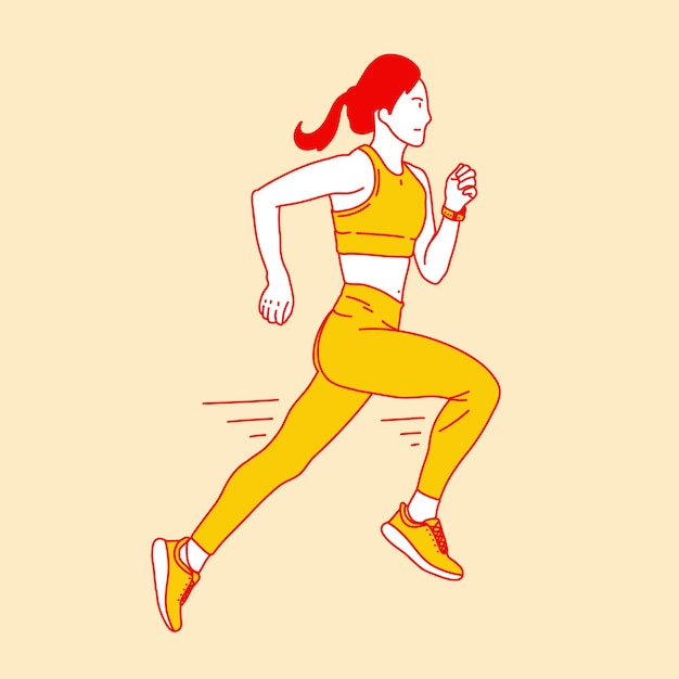 Simple illustration cartoon from running sports women 2