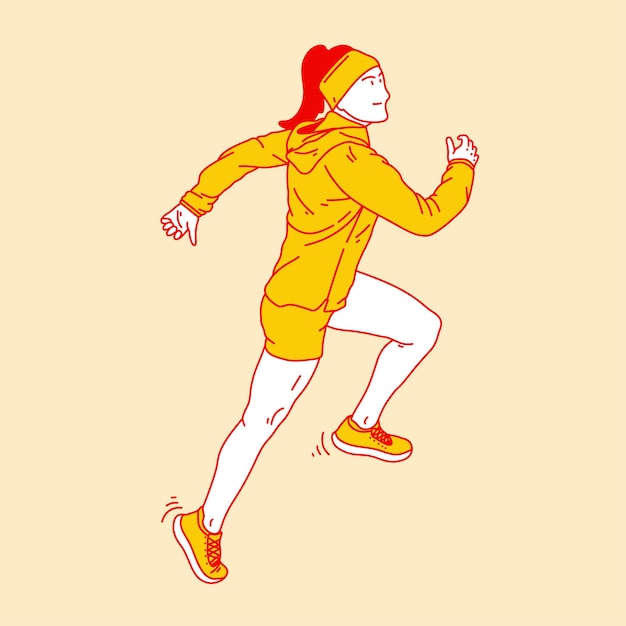 Simple illustration cartoon from running sports women 6